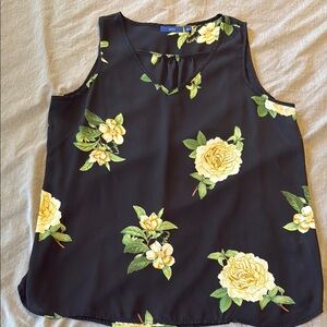 Floral Black Top